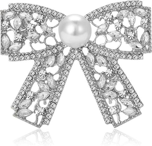YOQUCOL Cubic Zirconia Crystal Bowtie Shape Brooch for Women Bow Bowknot Brooch Dress Suit Clothes Accessories in Saudi Arabia