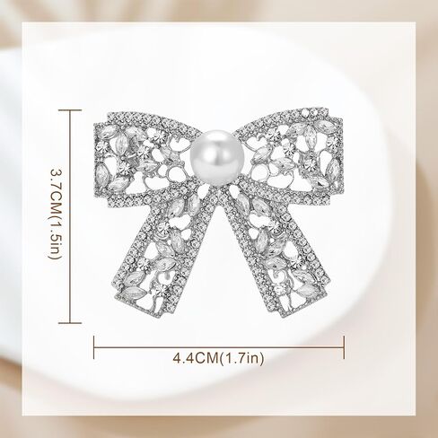 YOQUCOL Cubic Zirconia Crystal Bowtie Shape Brooch for Women Bow Bowknot Brooch Dress Suit Clothes Accessories in Saudi Arabia