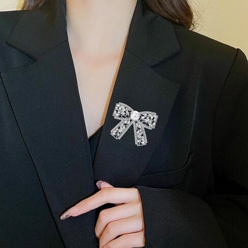 YOQUCOL Cubic Zirconia Crystal Bowtie Shape Brooch for Women Bow Bowknot Brooch Dress Suit Clothes Accessories in Saudi Arabia