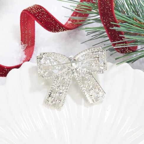 YOQUCOL Cubic Zirconia Crystal Bowtie Shape Brooch for Women Bow Bowknot Brooch Dress Suit Clothes Accessories in Saudi Arabia