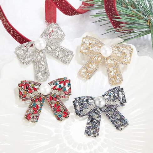 YOQUCOL Cubic Zirconia Crystal Bowtie Shape Brooch for Women Bow Bowknot Brooch Dress Suit Clothes Accessories in Saudi Arabia
