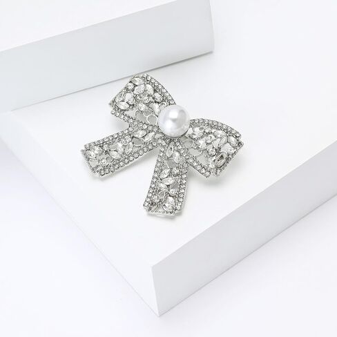 YOQUCOL Cubic Zirconia Crystal Bowtie Shape Brooch for Women Bow Bowknot Brooch Dress Suit Clothes Accessories in Saudi Arabia