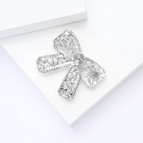 YOQUCOL Cubic Zirconia Crystal Bowtie Shape Brooch for Women Bow Bowknot Brooch Dress Suit Clothes Accessories in Saudi Arabia