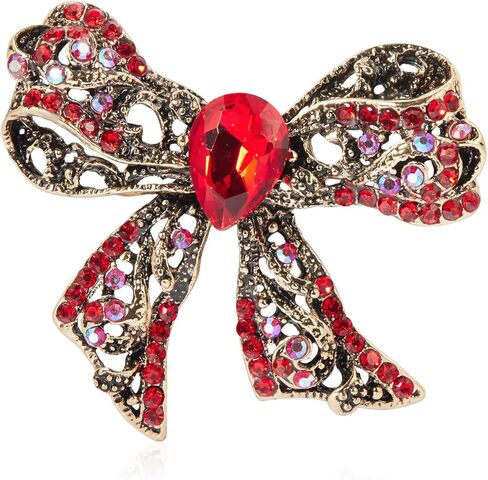 YOQUCOL Cubic Zirconia Crystal Bowtie Shape Brooch for Women Bow Bowknot Brooch Dress Suit Clothes Accessories in Saudi Arabia