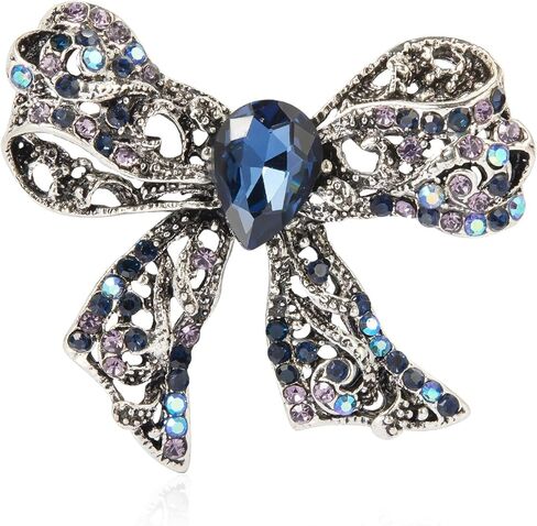 YOQUCOL Cubic Zirconia Crystal Bowtie Shape Brooch for Women Bow Bowknot Brooch Dress Suit Clothes Accessories in Saudi Arabia
