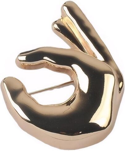Creative OK Hand Gesture Brooch – Unique Statement Metal Pin for Women – Indie Y2K Gothic Style Jewelry for Suit, Shawl, Dress – 2.8 x 2.2 in in Saudi Arabia