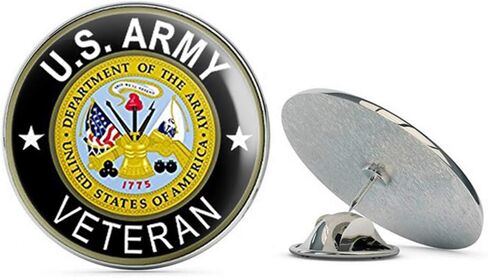 NYC Jewelers Round U.S. Army Veteran (ic Vet Soldier gi Military) Metal 0.75" Lapel Hat Pin Tie Tack Pinback in Saudi Arabia