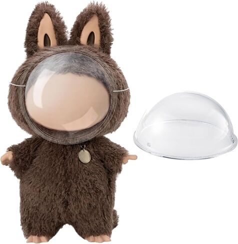 Clear Bag Keychain for LABUBU Plush Doll, Clear Doll Display Protective Cover, Hanging Figure Transparent Acrylic Case Storage Box for Fans Collector (Cola Sit) in Kuwait