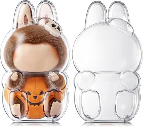 Clear Bag Keychain for LABUBU Plush Doll, Clear Doll Display Protective Cover, Hanging Figure Transparent Acrylic Case Storage Box for Fans Collector (Cola Sit) in Kuwait