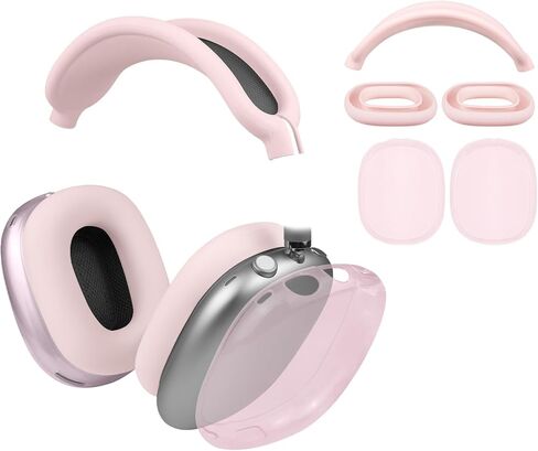 مجموعة حماية Soulwit لـ AirPods Max ، غطاء عقال + حامي TPU Case + غطاء أذن سيليكون ، ملحق مقاوم للعروع ، قابلة للغسل بسهولة ، مضاد للخلع (وردي) in Saudi Arabia