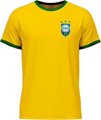 قميص كرة القدم البرازيل/البرازيل 1970 ريترو للرجال - قميص كرة قدم أصفر عتيق - تحية بيليه - ملابس كلاسيكية للمشجعين in Saudi Arabia