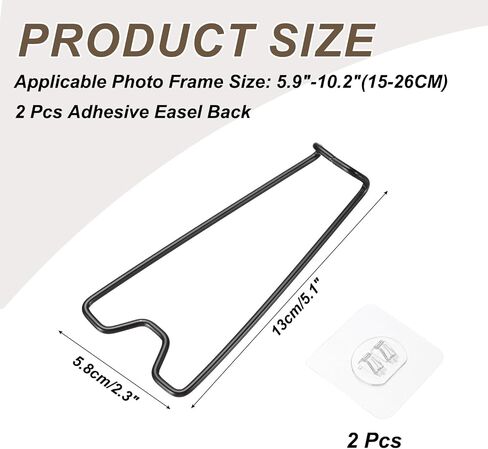 PATIKIL 7.1" Adhesive Easel Back, 2 Pcs Metal Picture Frame Back Stand Photo Frame Easel Back Support for Crafts Art Frames Supplies Paintings Display, Gold in Saudi Arabia