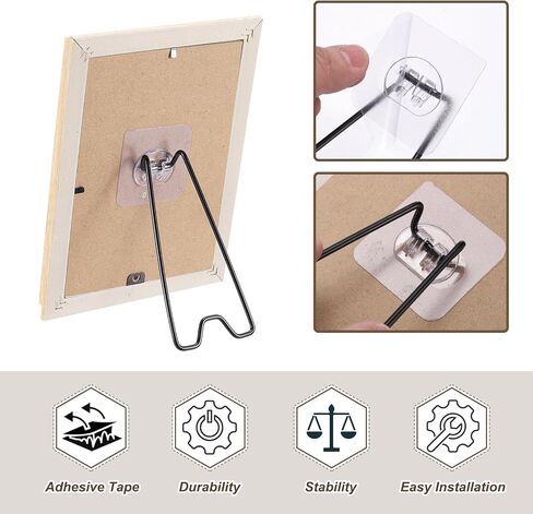 PATIKIL 7.1" Adhesive Easel Back, 2 Pcs Metal Picture Frame Back Stand Photo Frame Easel Back Support for Crafts Art Frames Supplies Paintings Display, Gold in Saudi Arabia