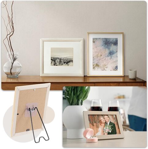 PATIKIL 7.1" Adhesive Easel Back, 2 Pcs Metal Picture Frame Back Stand Photo Frame Easel Back Support for Crafts Art Frames Supplies Paintings Display, Gold in Saudi Arabia