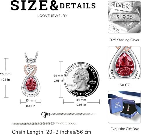 LOOVE Infinity Urn Necklace for Ashes Sterling Silver Heart Moonstone Turquoise Birthstone Keepsake Memorial Cremation Jewelry for Women in Saudi Arabia