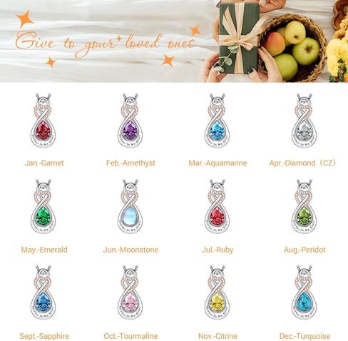 LOOVE Infinity Urn Necklace for Ashes Sterling Silver Heart Moonstone Turquoise Birthstone Keepsake Memorial Cremation Jewelry for Women in Saudi Arabia