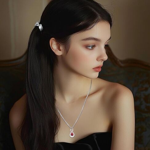 LOOVE Infinity Urn Necklace for Ashes Sterling Silver Heart Moonstone Turquoise Birthstone Keepsake Memorial Cremation Jewelry for Women in Saudi Arabia