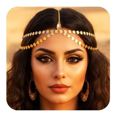 Kilshye Boho Sequin Head Chain Jewelry Gold Headpiece Prom Hair Accessories for Women in Saudi Arabia