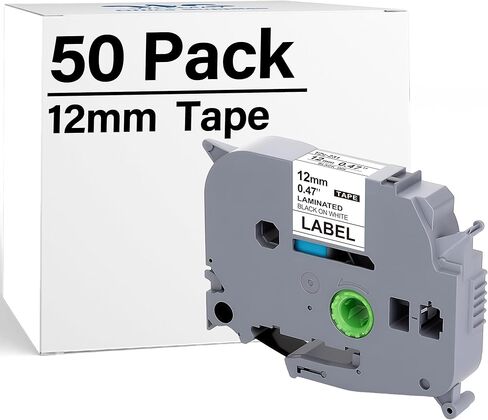 WEEMAY 6 Pack Label Maker Tape Compatible for Brother Label Maker Tape 12mm 0.47 White Laminated TZe Labelling Tape Cassette for PTouch Cube PTD220 PTD600 PTD410 PTH110BP PTD610BT Printer, 26.2 Feet in Kuwait