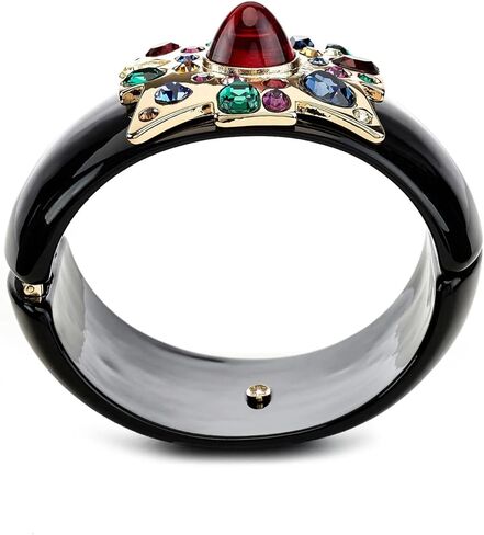 Kenneth Jay Lane Wide Domed Maltese Cross HInged Bangle with Multicolor Crystal Accents in Saudi Arabia