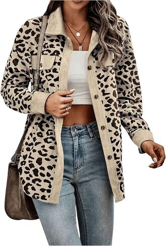 Milumia Women's Leopard Print Button Up Shirts Long Sleeve Collared Blouse Outerwear in Saudi Arabia