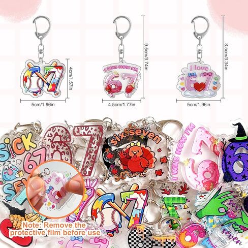 RDJOIMBX 15Pcs 6 7 Meme Keychains, Funny 6 7 Popular Saying Acrylic Keychains, Six Seven Internet Novelty Gifts for Meme Lovers, Bag Charm Accessories & Party Favors in Saudi Arabia