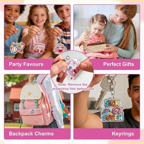 RDJOIMBX 15Pcs 6 7 Meme Keychains, Funny 6 7 Popular Saying Acrylic Keychains, Six Seven Internet Novelty Gifts for Meme Lovers, Bag Charm Accessories & Party Favors in Saudi Arabia