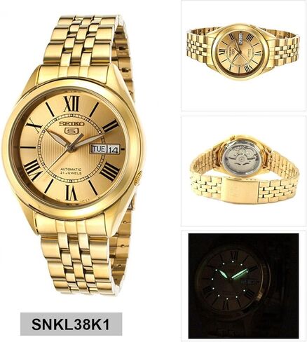 سوار SEIKO للرجال باللون الذهبي 5 بوصلة أوتوماتيكية in Saudi Arabia