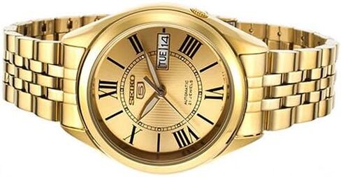 سوار SEIKO للرجال باللون الذهبي 5 بوصلة أوتوماتيكية in Saudi Arabia