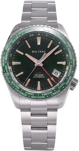 ساعة Baltany S6083 GMT للسيارات، ساعات رياضية بإطار دوار ووظيفة التاريخ in Saudi Arabia