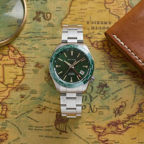 ساعة Baltany S6083 GMT للسيارات، ساعات رياضية بإطار دوار ووظيفة التاريخ in Saudi Arabia