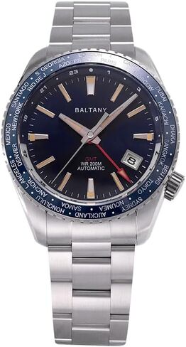 ساعة Baltany S6083 GMT للسيارات، ساعات رياضية بإطار دوار ووظيفة التاريخ in Saudi Arabia