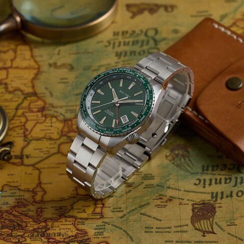 ساعة Baltany S6083 GMT للسيارات، ساعات رياضية بإطار دوار ووظيفة التاريخ in Saudi Arabia