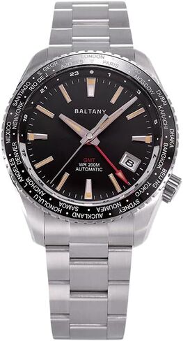 ساعة Baltany S6083 GMT للسيارات، ساعات رياضية بإطار دوار ووظيفة التاريخ in Saudi Arabia