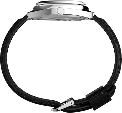 Timex Men's Q 1978 Day/Date 37mm Watch - Black Strap Green Dial Stainless Steel Case in Saudi Arabia