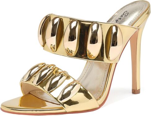 Women's Pearl Open-Toe Sparkly 4.3IN Stiletto Heels Sandals Nightclub Party Wedding Shoes in Saudi Arabia