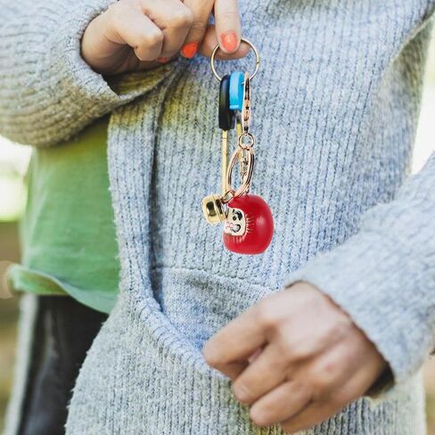 LOGOFUN Japanese Daruma Doll Keychain Lucky Charm Red with Bell Key Ring Pendant for Bag Purse Travel Present Decoration in Saudi Arabia