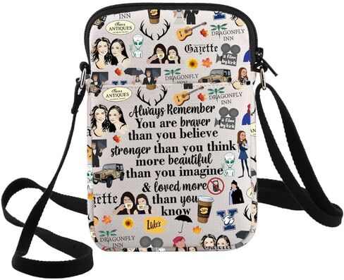 حقيبة كروس G2TUP Luke's Lorelai & Rory Fan هدية أنت أكثر شجاعة وأقوى وأذكى مما تعتقد حقيبة كتف مجوفة للنجوم in Saudi Arabia