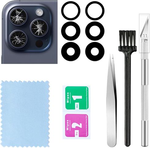 2 Packs Rear Camera Lens Glass Replacement for iPhone 13 Pro/iPhone 13 Pro Max Camera Glass Lens Replacement with Pre-Installed Adhesive and Repair Tools in Saudi Arabia