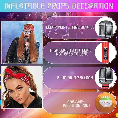 8 Pcs Rock Costume Accessories Set, Rock and Roll Accessories, Women Mens 80 S Outfit for Party in Saudi Arabia