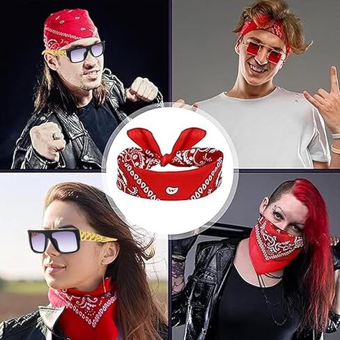 8 Pcs Rock Costume Accessories Set, Rock and Roll Accessories, Women Mens 80 S Outfit for Party in Saudi Arabia