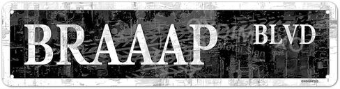 Braaap Blvd Sign Street Motocross Motorcycle Racing Racer Rider Trials Off Road Dirt Bike إندورو رالي ميكانيكي رجل كهف المرآب القصدير لوحة الحائط الفن ملصق 16 × 4 بوصة أسود عتيق in Kuwait