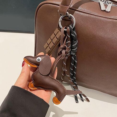 1 Pack Dachshund Keychain w/Braided Cord & Fake Chocolate, Bag Charms Keyring for Handbag Pendant Ornament, Car Keys, Purse in Saudi Arabia