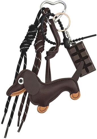 1 Pack Dachshund Keychain w/Braided Cord & Fake Chocolate, Bag Charms Keyring for Handbag Pendant Ornament, Car Keys, Purse in Saudi Arabia