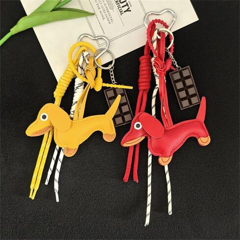 1 Pack Dachshund Keychain w/Braided Cord & Fake Chocolate, Bag Charms Keyring for Handbag Pendant Ornament, Car Keys, Purse in Saudi Arabia