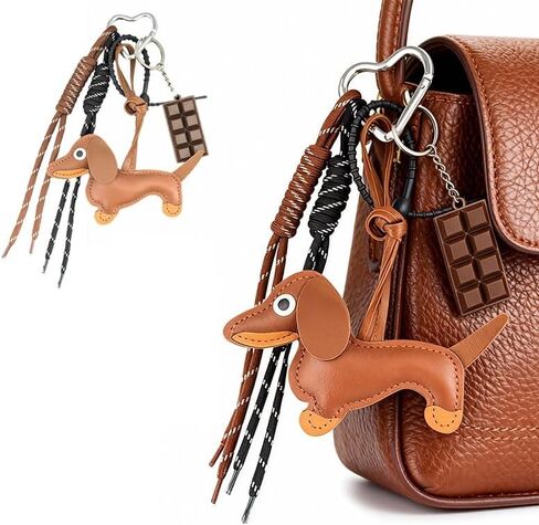 1 Pack Dachshund Keychain w/Braided Cord & Fake Chocolate, Bag Charms Keyring for Handbag Pendant Ornament, Car Keys, Purse in Saudi Arabia