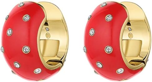 gorjana - Noel Shimmer Huggies -Red - 18K Gold Plating - Lightweight Helium Design - Secure Hinge Closure, Versatile Color Combo in Saudi Arabia