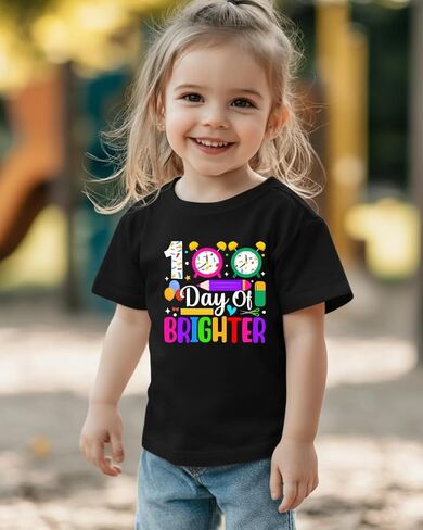 PikaBubbies 100 Days of School Shirt Kids – Boys Girls Toddler Happy 100th Day of School T-Shirt, Kindergarten 100 Day,3T-7T in Saudi Arabia