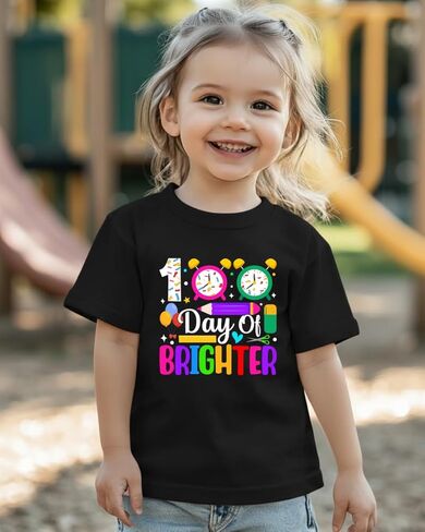 PikaBubbies 100 Days of School Shirt Kids – Boys Girls Toddler Happy 100th Day of School T-Shirt, Kindergarten 100 Day,3T-7T in Saudi Arabia