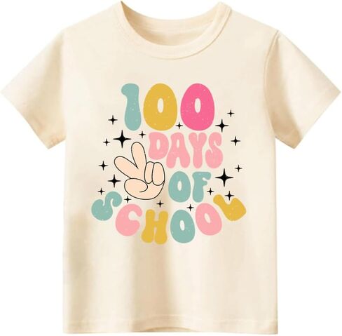 PikaBubbies 100 Days of School Shirt Kids – Boys Girls Toddler Happy 100th Day of School T-Shirt, Kindergarten 100 Day,3T-7T in Saudi Arabia